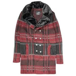 NEW LCR BLACK EDITION men's faux collar jacket in dark burgundy/black